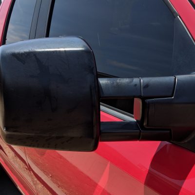 Side View Mirror Black Plastic Restorer Before