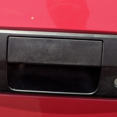 Tailgate Handle Black Plastic Restorer Before