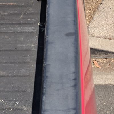 Tailgate Top Black Plastic Restorer Before