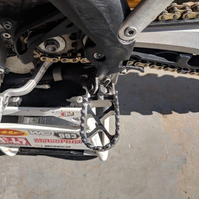Tusk Billet Race Foot Pegs Installed KTM 450 SXF