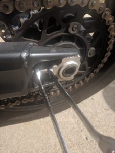 Motorcycle Chain Adjustment Nut Loosen