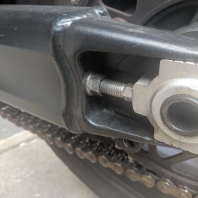 Motorcycle Chain Adjustment Screw and Nut