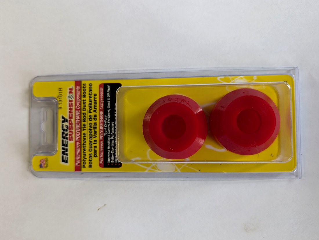 Energy Suspension Polyurethane Tie Rod End Boots part number 9.13101R package
